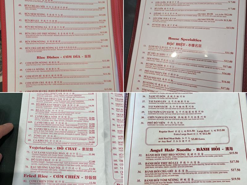 Phở Bằng Menu