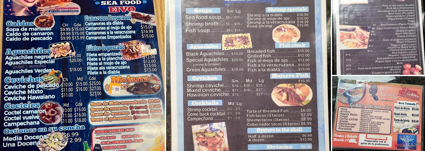 Las Adelitas El Pacifico Menu