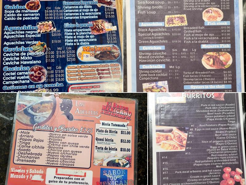 Las Adelitas El Pacifico Menu
