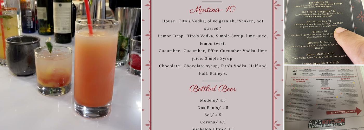 ALE's Kitchen Menu