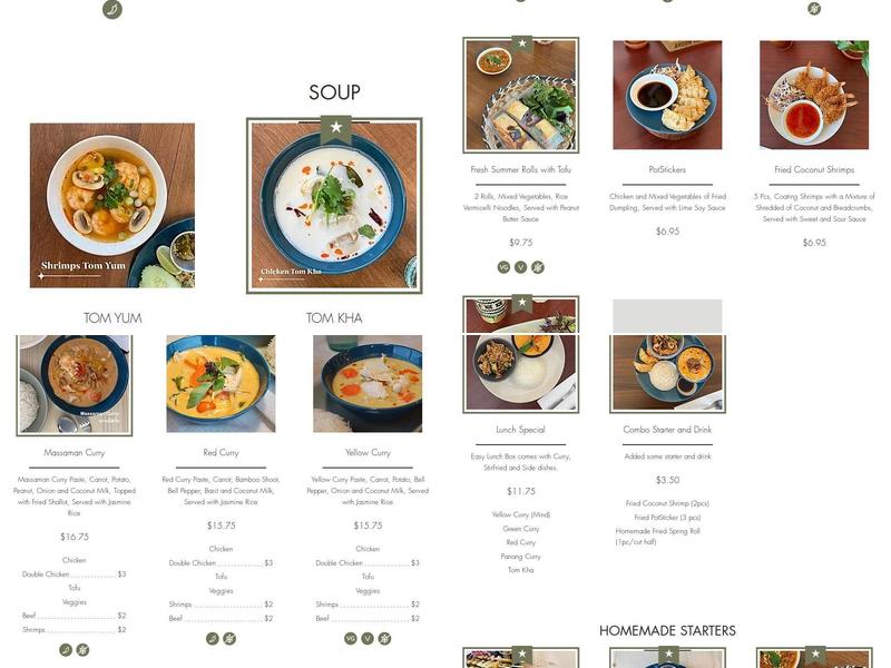 Aroon Thai Kitchen Menu