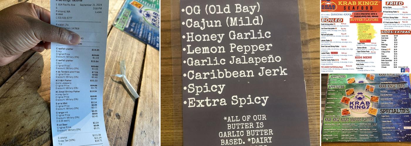Krab Kingz Menu