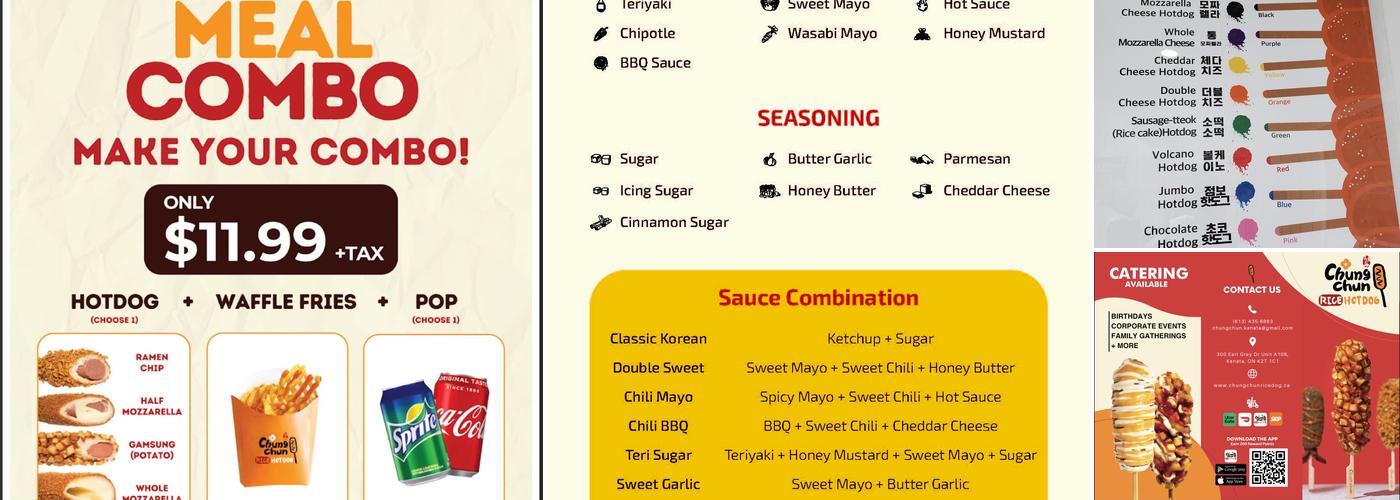 Chungchun Rice Dog Kanata Menu