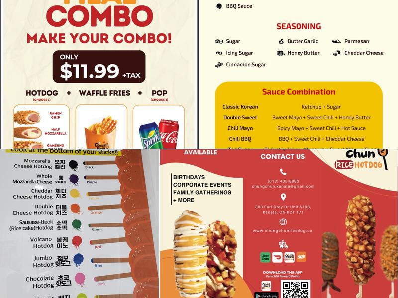 Chungchun Rice Dog Kanata Menu