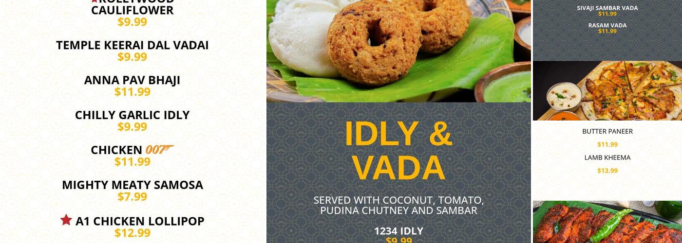 Dosa Boyz - Best Indian Restaurant Menu