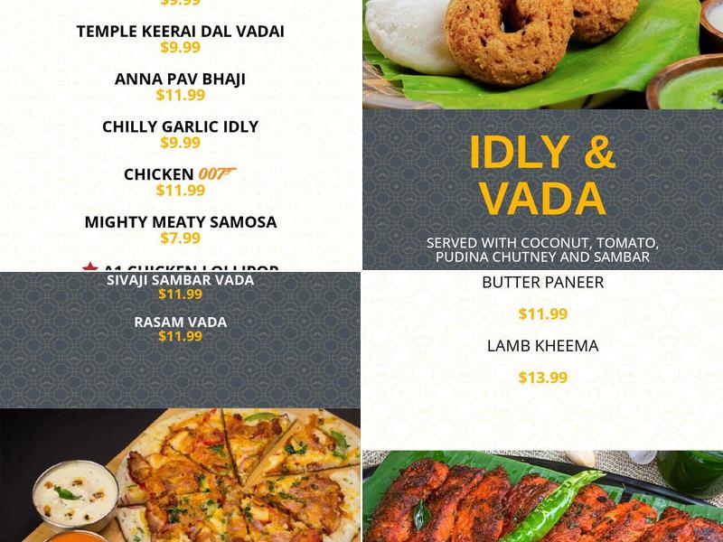 Dosa Boyz - Best Indian Restaurant Menu