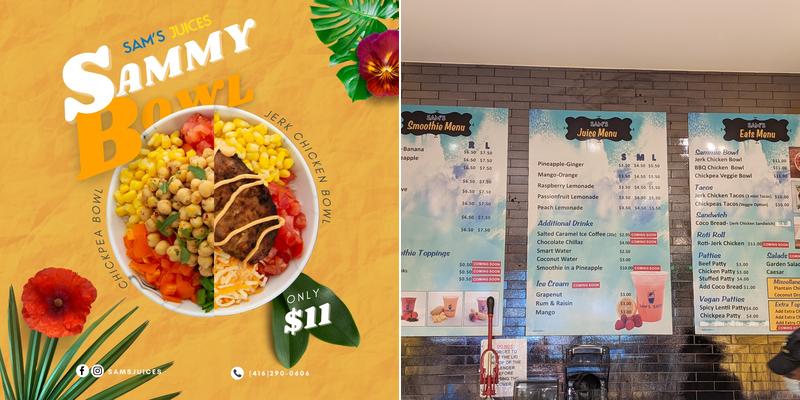 Sam’s Juices Menu