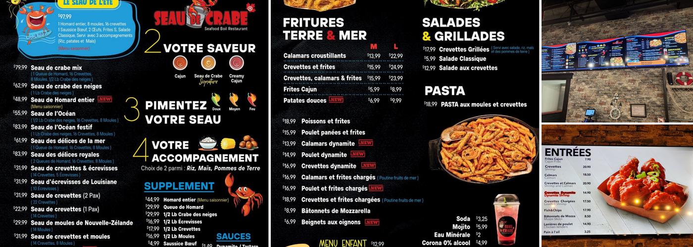 Seau de Crabe Menu