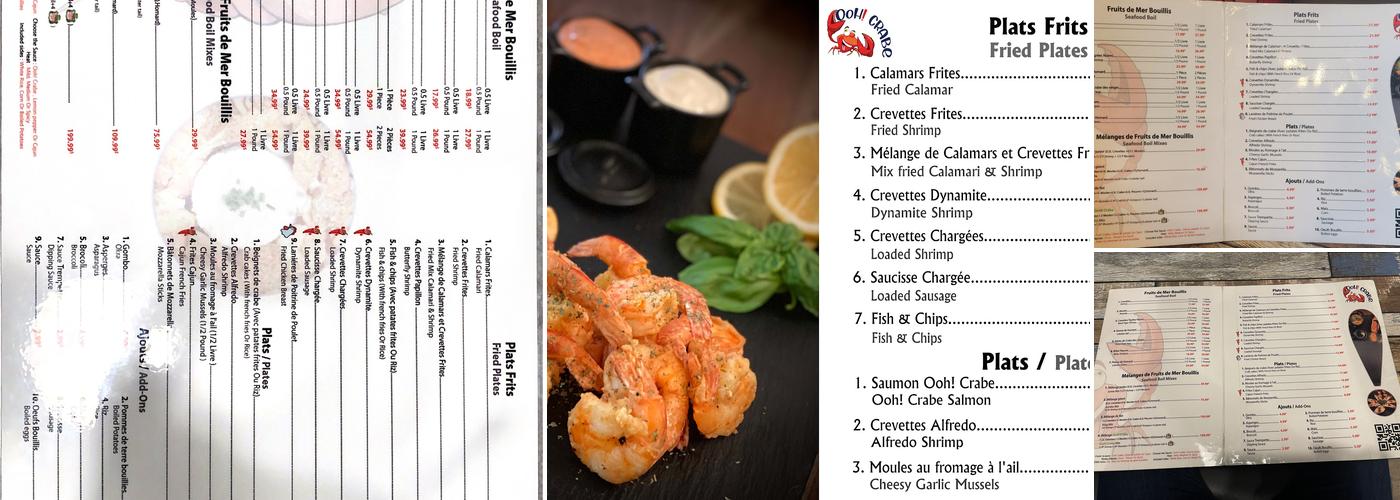 Ooh! Crabe Menu