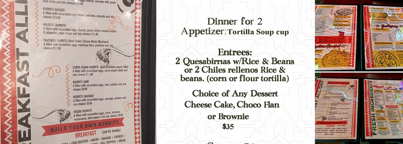 Amelia's Mexican Kitchen Menu