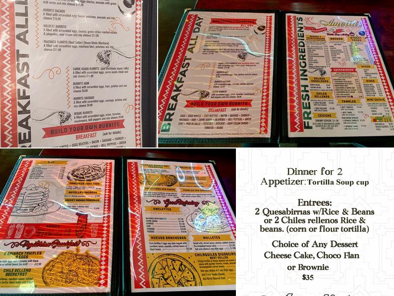 Amelia's Mexican Kitchen Menu
