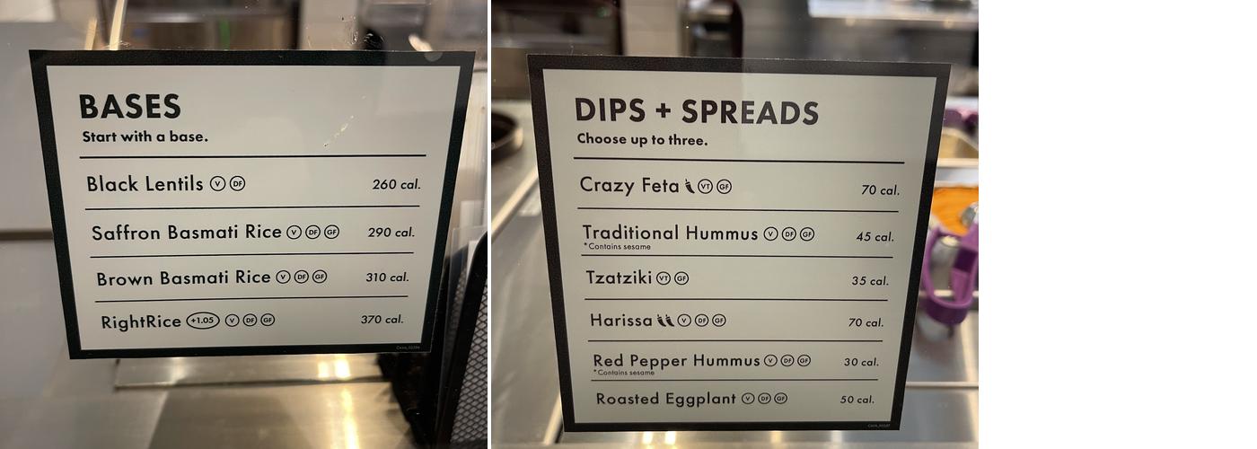 CAVA Menu
