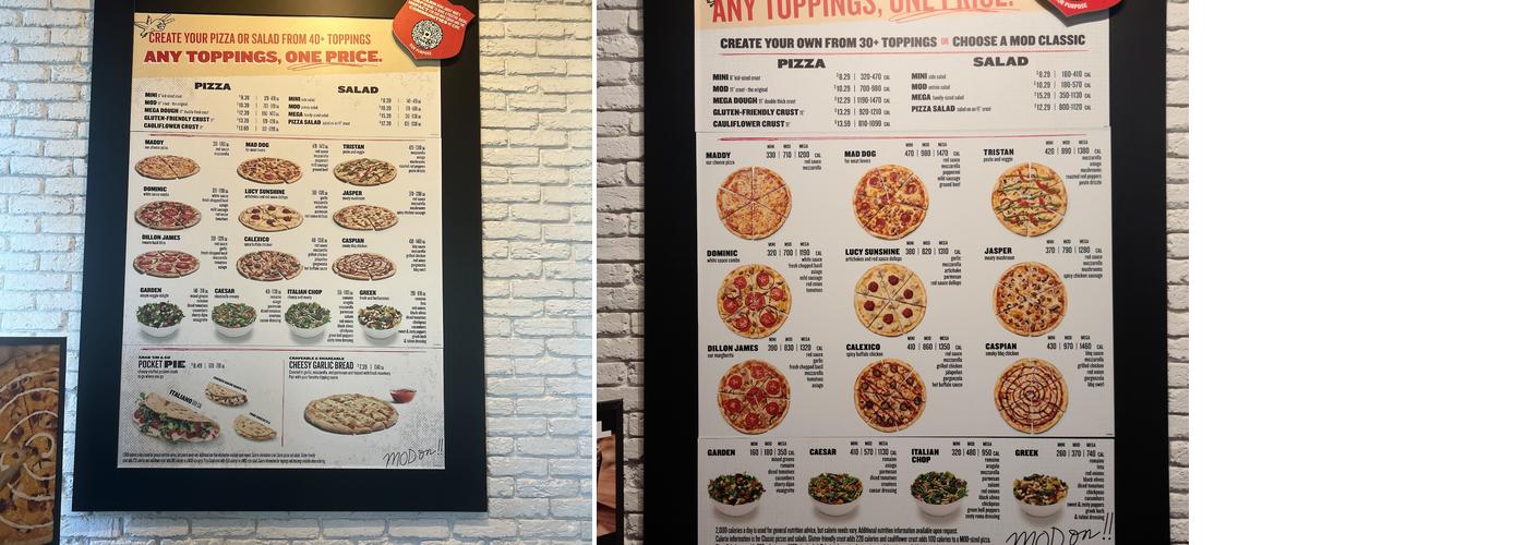 MOD Pizza Menu