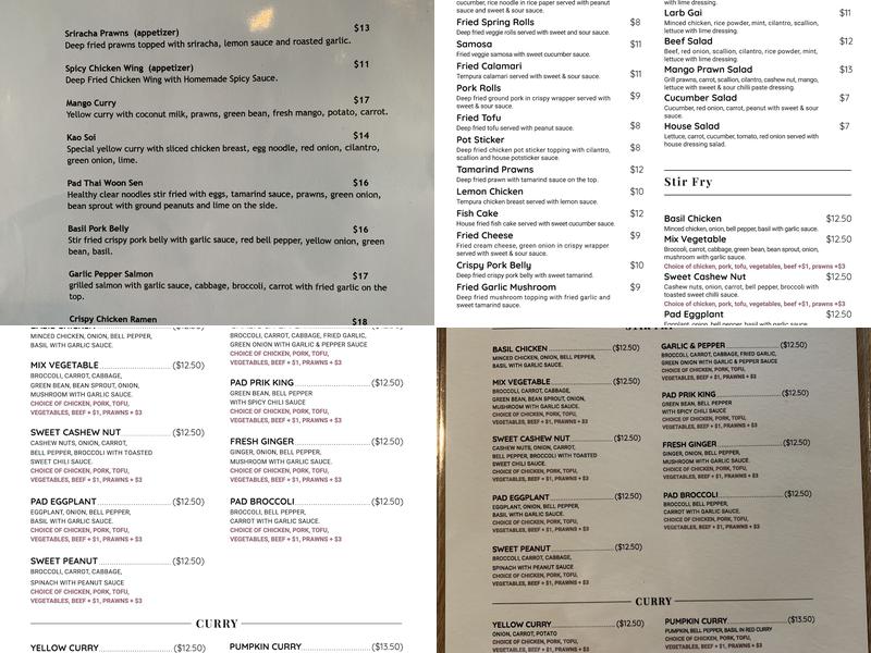 Vanda Orchid Thai Bistro Menu
