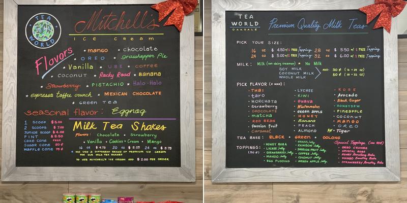 Tea World Menu