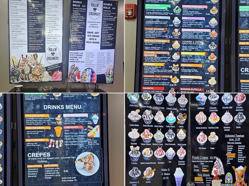 Rollin Creamery Menu