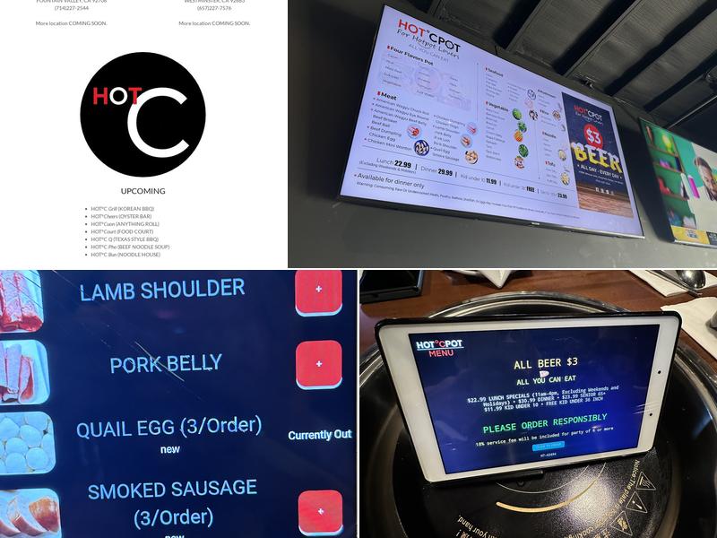 HOT°C POT Menu