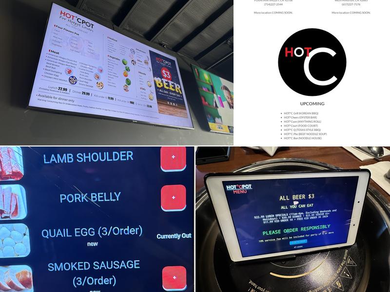 HOT°C POT Menu