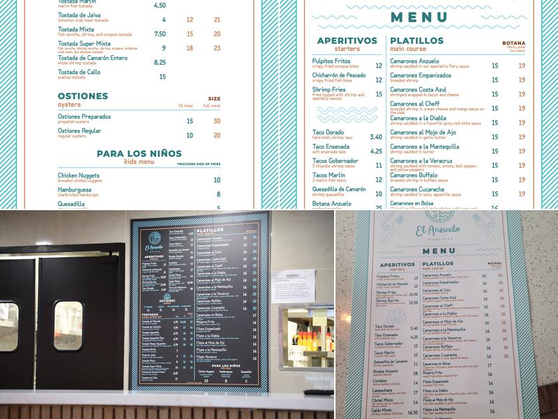 Mariscos El Anzuelo Menu