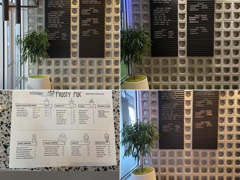 Frosty Fox Menu
