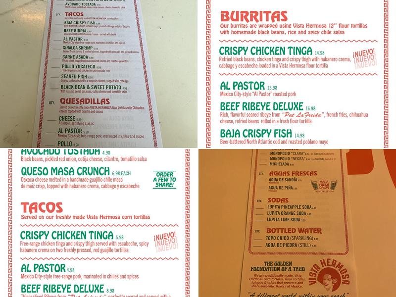 Tacombi Menu
