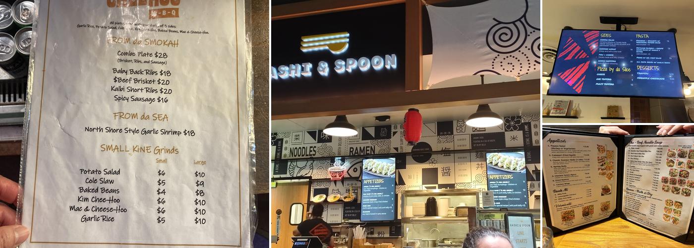 Kuhio Avenue Food Hall Menu