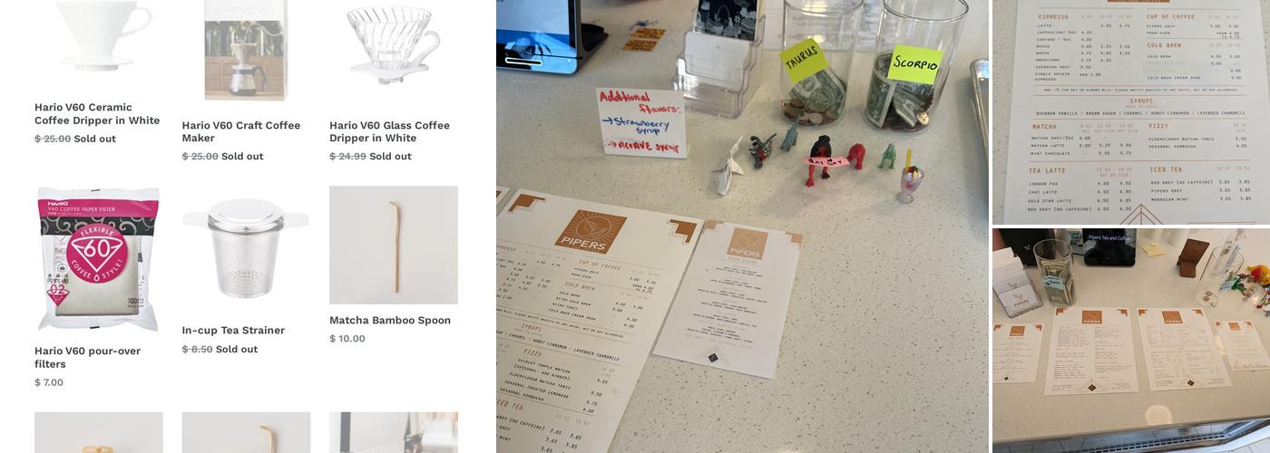 Pipers Tea & Coffee Menu