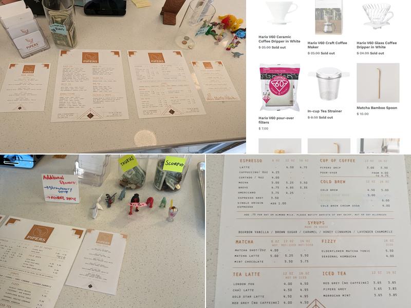 Pipers Tea & Coffee Menu