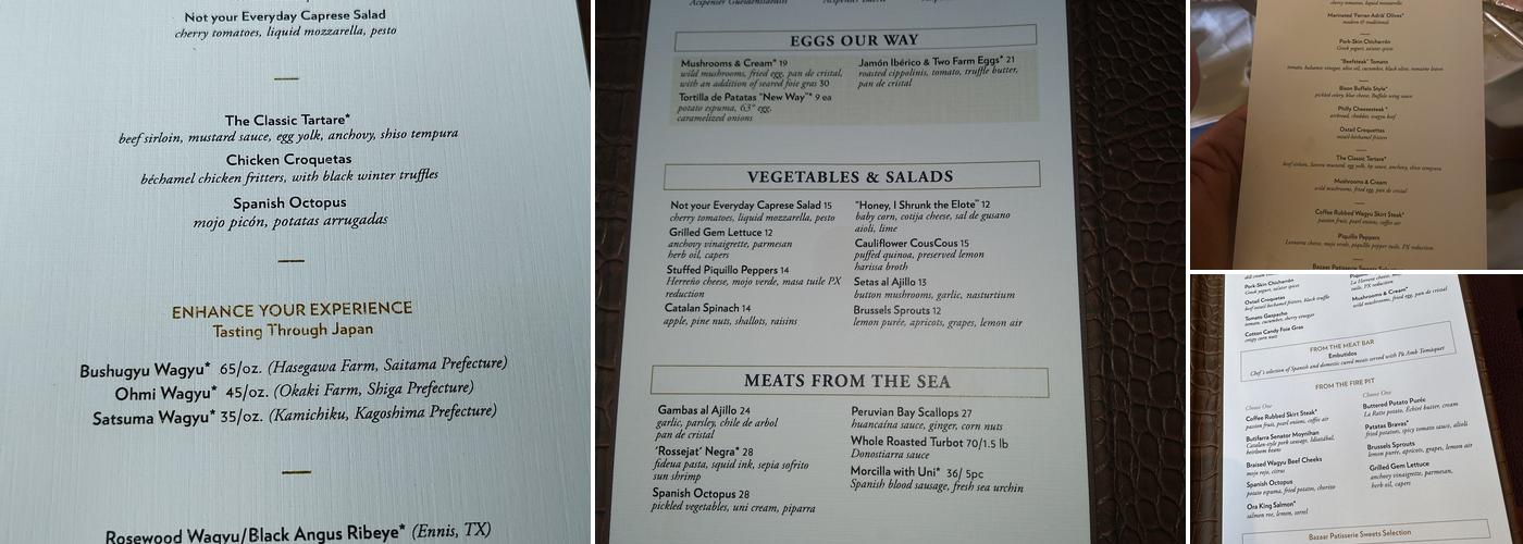 Bazaar Meat by José Andrés Menu