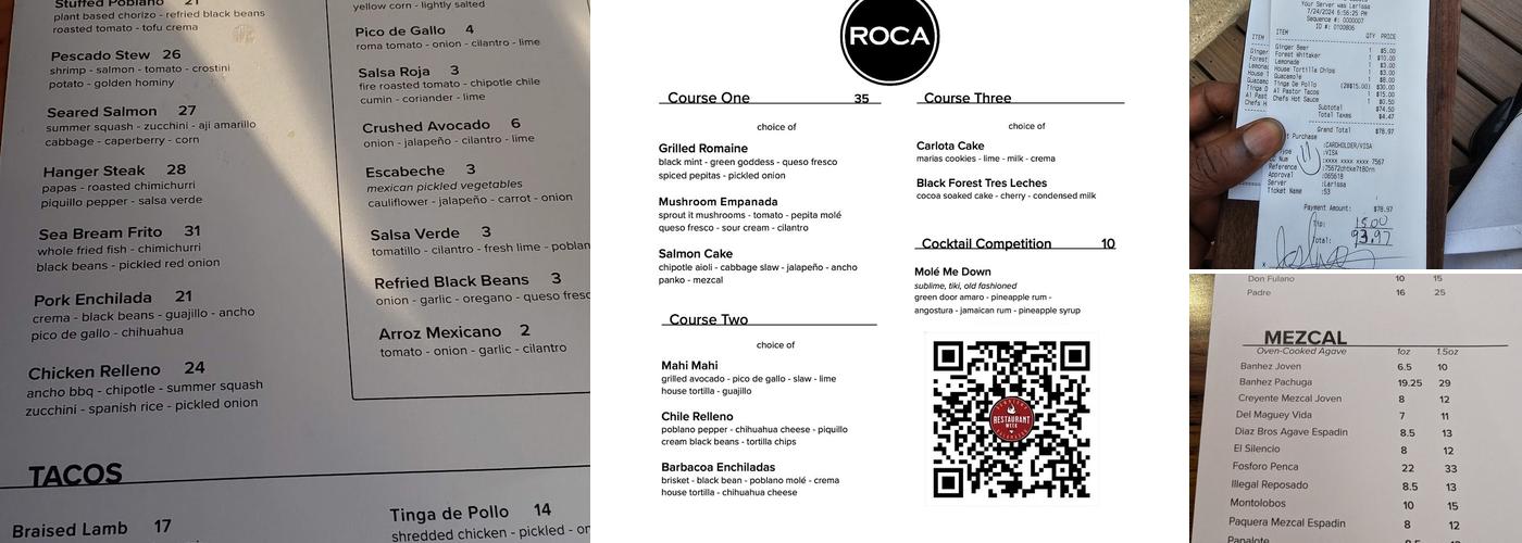 Roca Menu