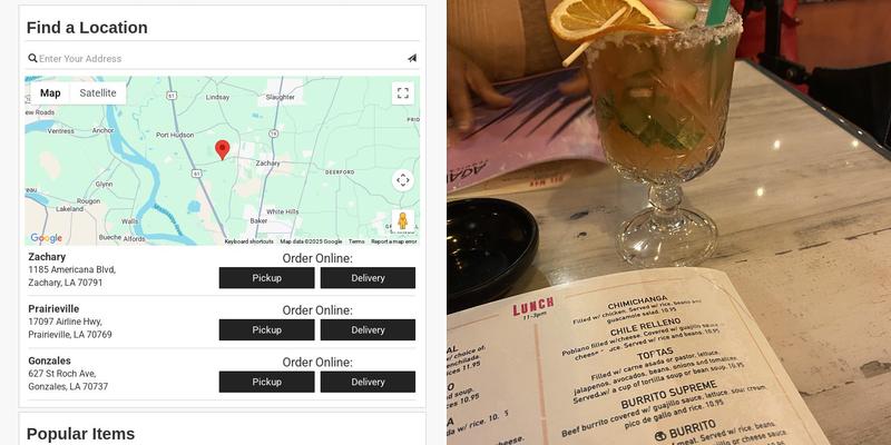 Agave Blue Tequila and Taco Bar Menu