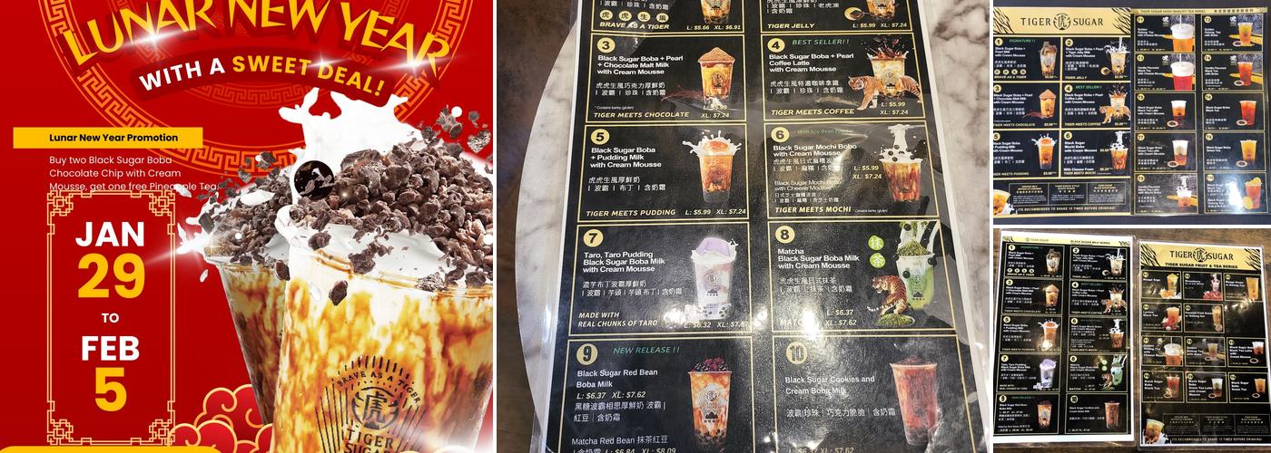 TIGER SUGAR Menu