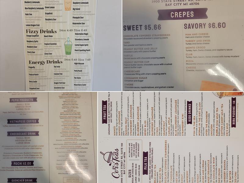 The Bubble Tea Shop Menu