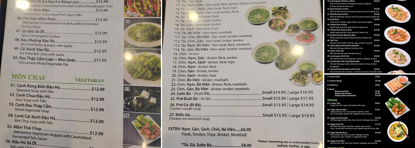Pho4real Menu