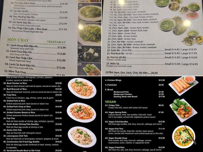Pho4real Menu