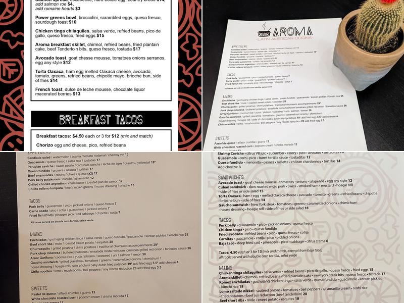Aroma Latin American Cocina Menu