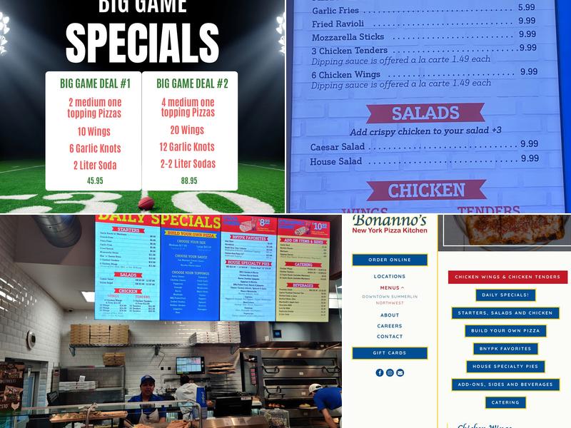 Bonanno's New York Pizza Kitchen Menu