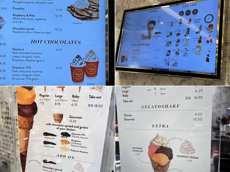 Venchi Chocolate and Gelato Columbus Av Menu