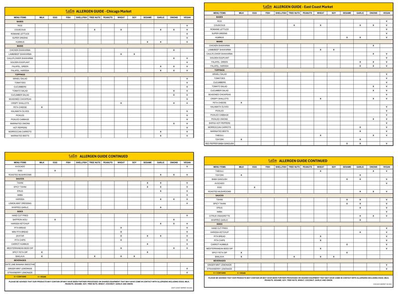 taïm mediterranean kitchen Menu