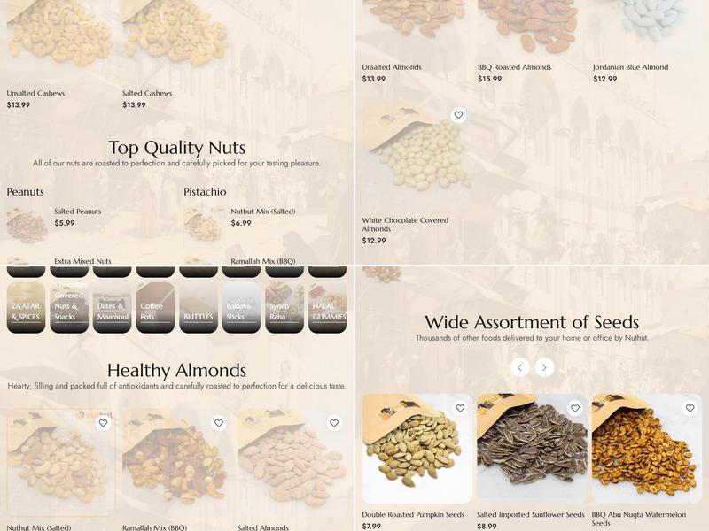 Nuthut Menu