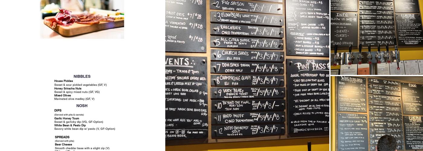 Magic Bear Beer Cellar Menu