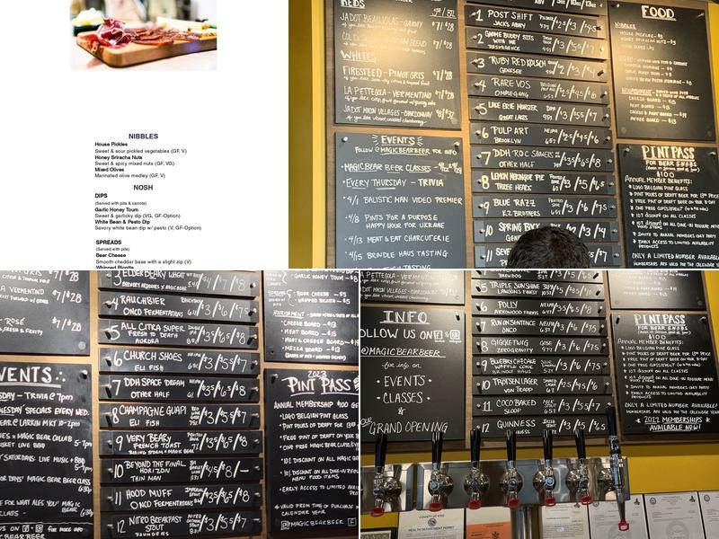 Magic Bear Beer Cellar Menu