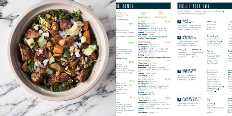 Roots Natural Kitchen Menu