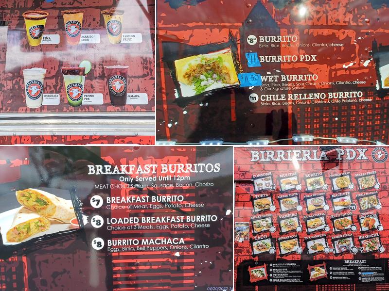 Birrieria PDX Beaverton Menu