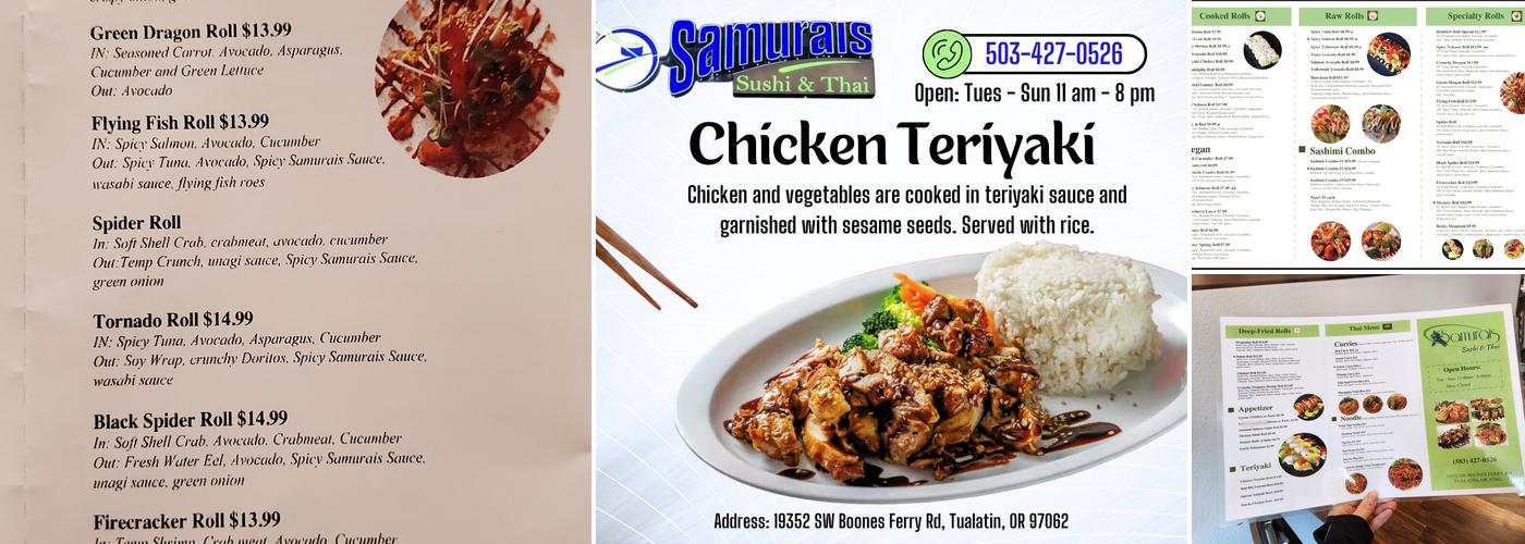 Samurais Sushi & Thai Menu