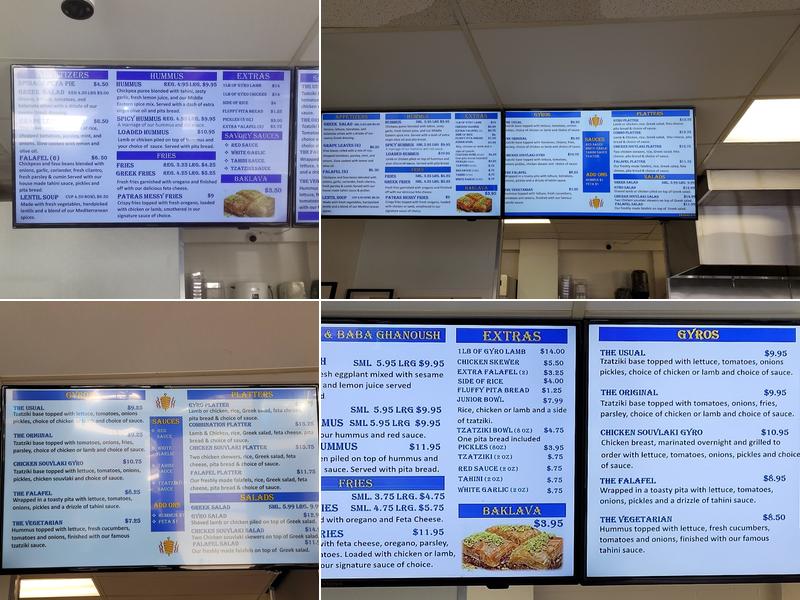 Patras Gyros Greek Kitchen Menu