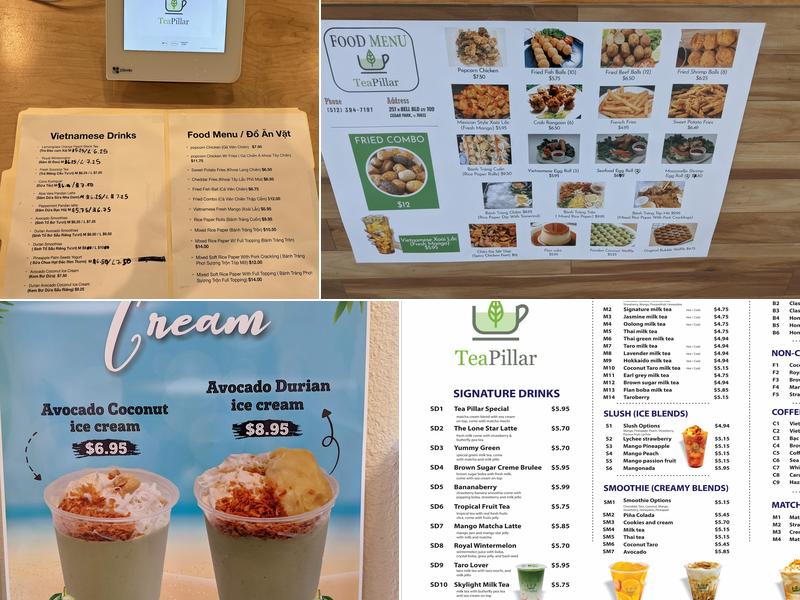 Tea Pillar Menu