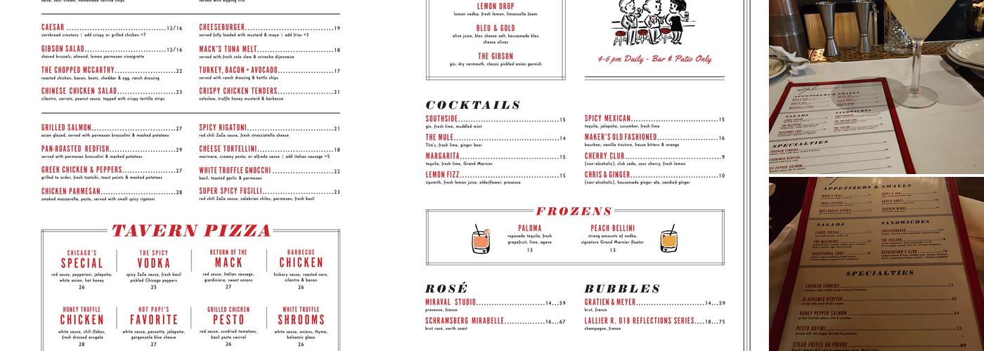 D.L. Mack’s Menu