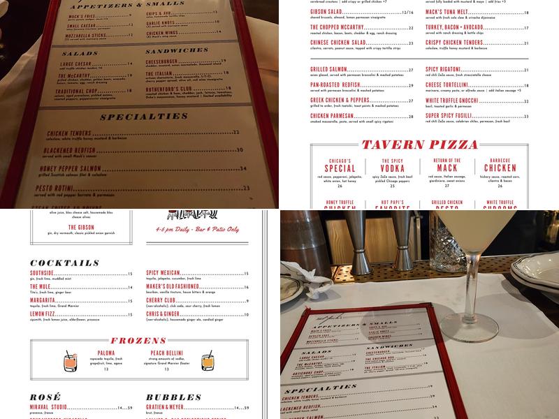 D.L. Mack’s Menu