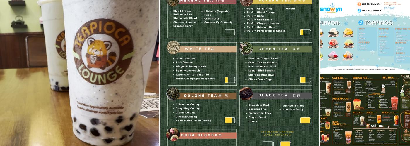 Teapioca Lounge Menu